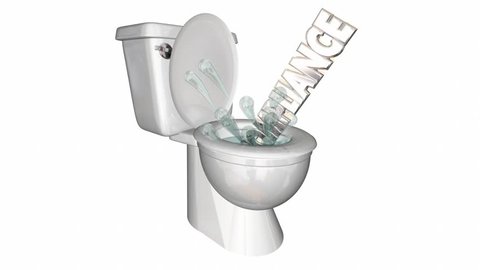 Compliance Breaking Rule Bad Penalty Audit Toilet Flush 3d Animation