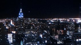 NYC Skyline City Lights at Night