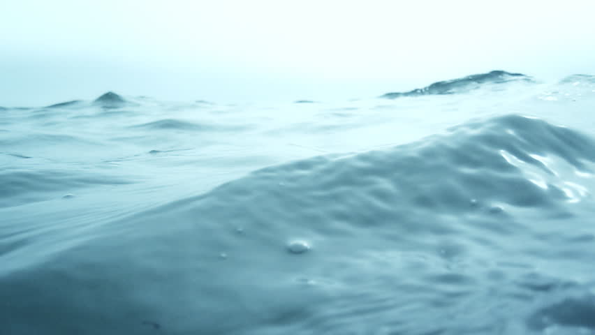 Ocean Water Surface and Underwater Close-up Macro