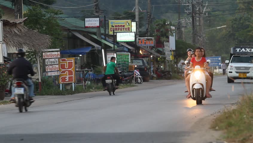 KO CHANG, TRAT/THAILAND - DECEMBER 12: Traffic increases on the island of Ko