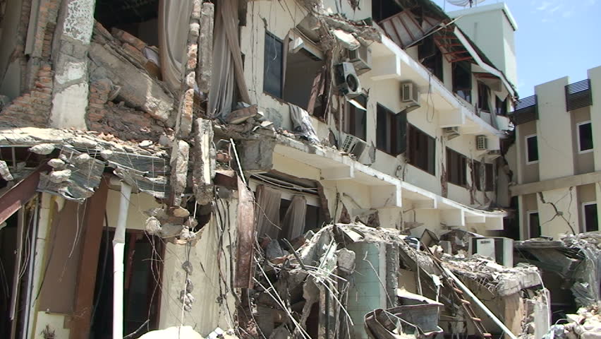 Rubble And Debris After Large Indonesian Earthquake