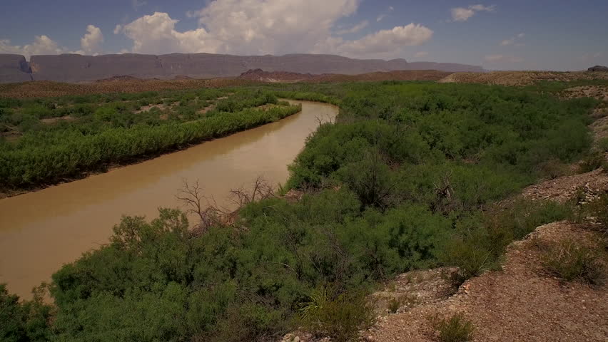 Aerial view of the Rio Grande river from Big Bend National Park, Texas (July 01, 2015 - Big Bend National Park, Texas)