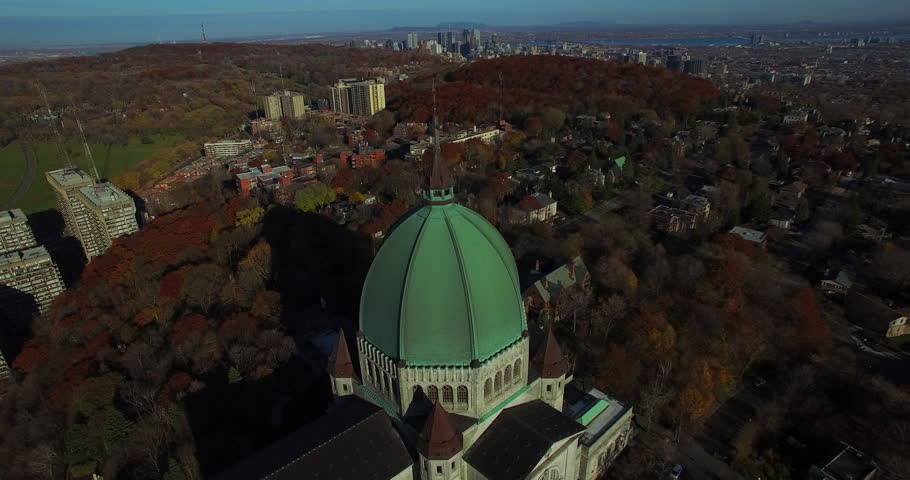 Aerial view of Joeseph Oratory Montreal Canada\xE6 (November 01, 2015 - Montreal, Canada)