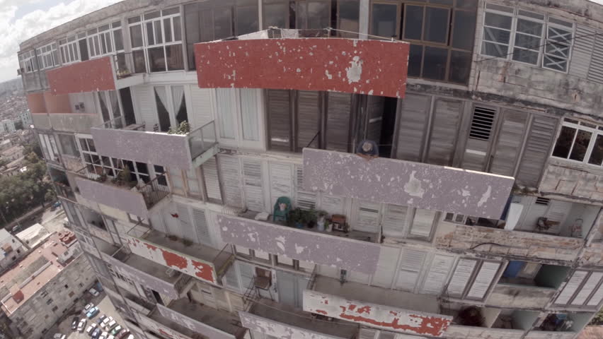 Aerial view of residential building in Havana Cuba (March 01, 2014 - Havana, Cuba)