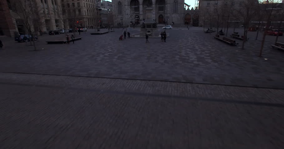 Aerial view of Notre Dame Cathedral Montreal Canada (November 01, 2015 - Montreal, Canada)