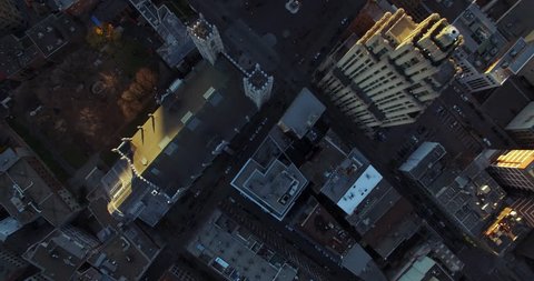 Aerial fly over Montreal City Hall, Canada (November 01, 2015 - Montreal, Canada)