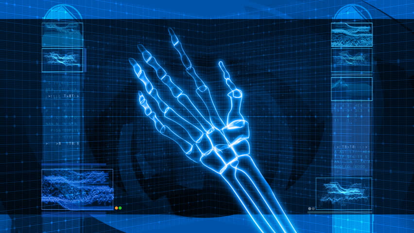 X-Ray of Human Hand Grasping HD