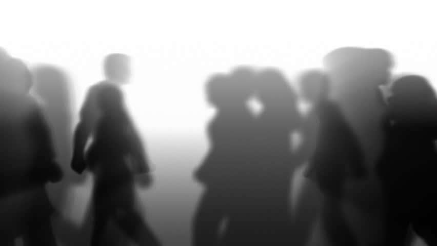 People Walking By 3D Vector Silhouette Animation