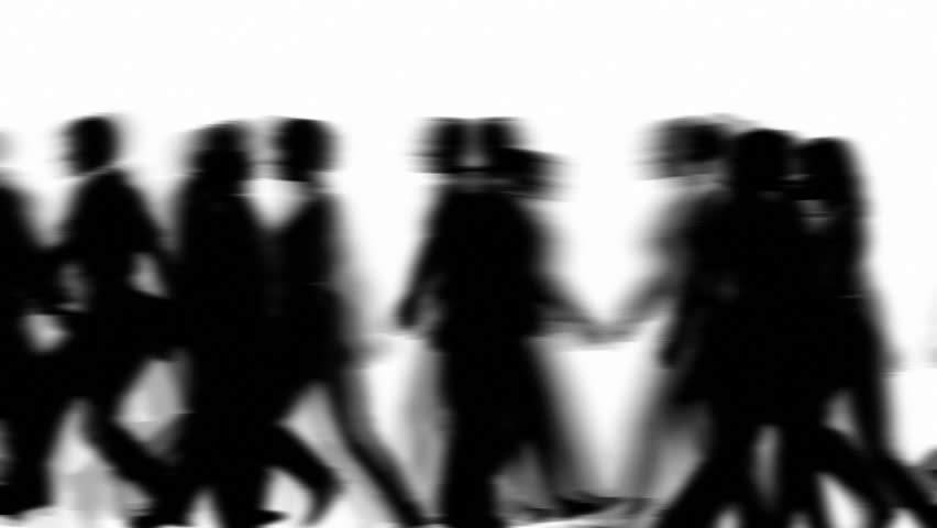 People Walking By 3D Vector Silhouette Animation