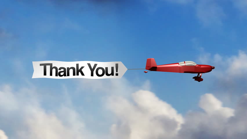 airplane banner thank you stock footage video 100