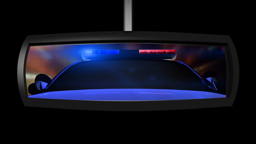 Police Car in the Rearview Mirror
