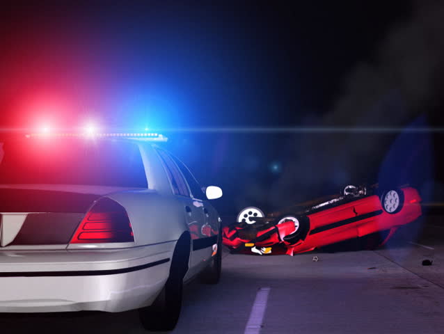 Police Car at Scene of Accident - 3D Animation