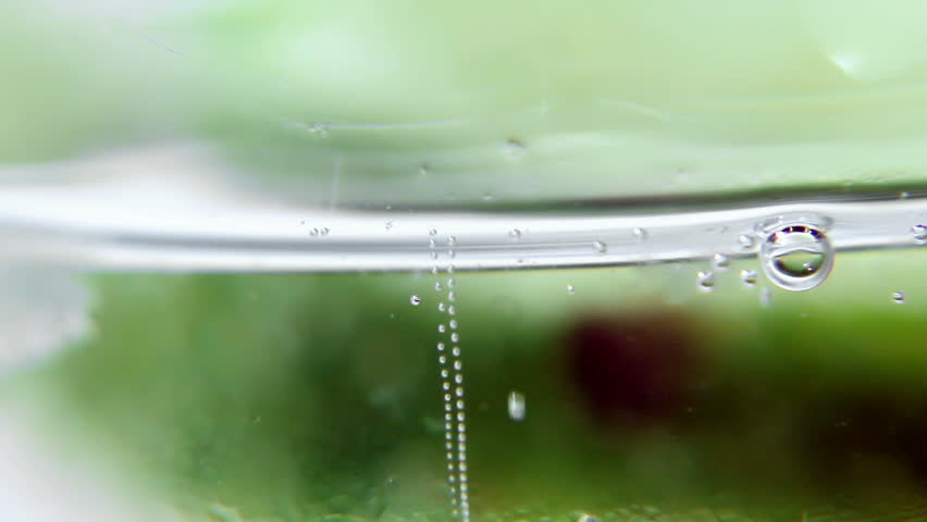 Macro Shot Of Sliced Lime In A Glass Of Gin And Tonic