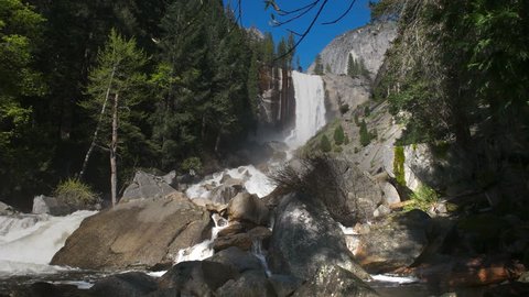 spring high water flow on vernal falls in yosemite national park, california