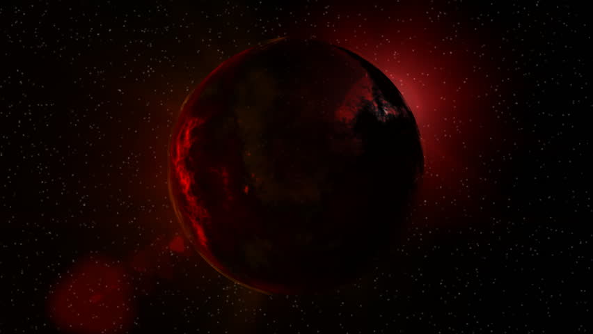 Red Alien Planet in Outer Space