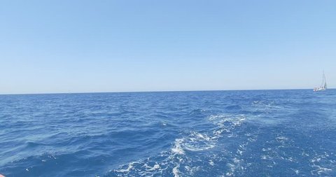June  2016, Herzliya, Israel. The white luxury yacht on the Mediterranean sea.