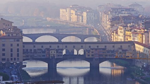 florence italy ponte vecchio zoom out