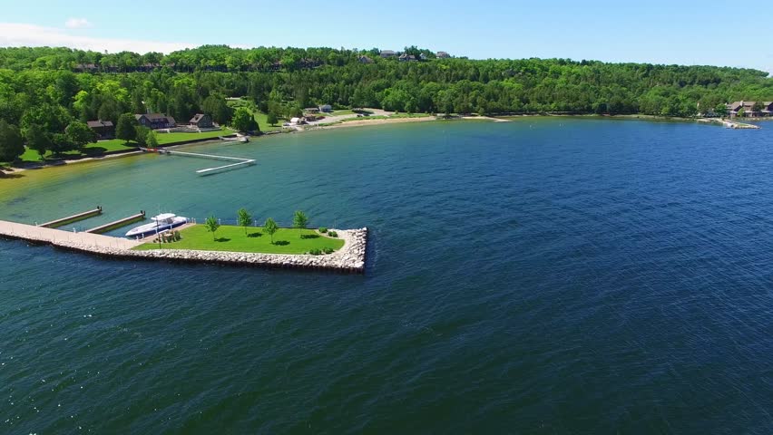 Scenic shoreline with beaches, marinas, parks, in beautiful Egg Harbor Wisconsin.
