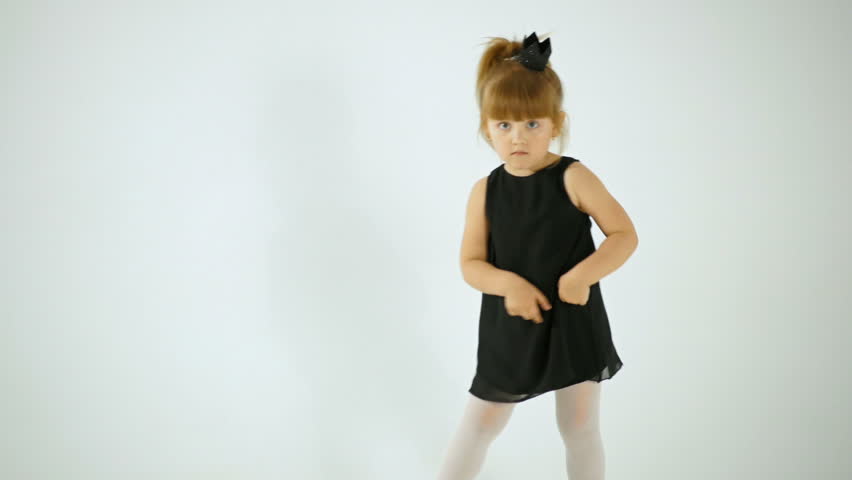 little girl in black dress