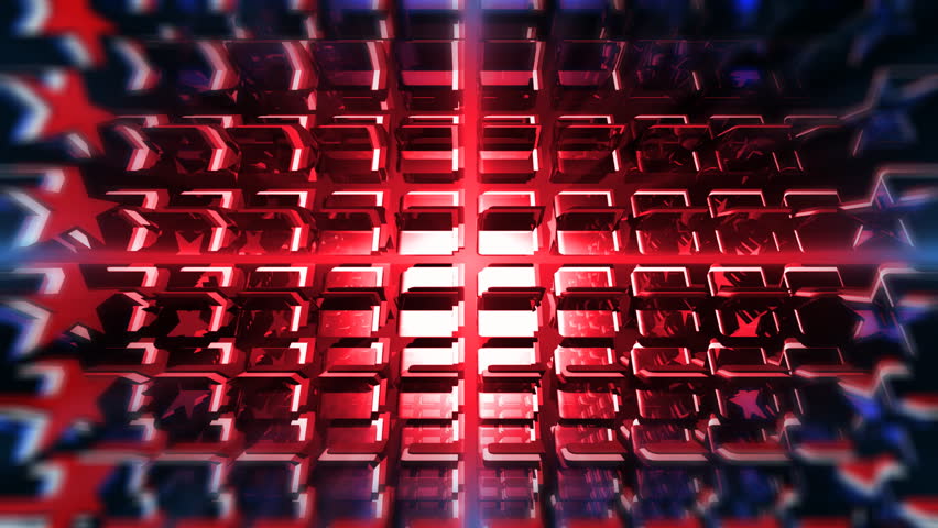 Stars Red White and Blue 3D Animation Loop