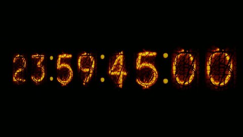 Digital clock countdown to midnight