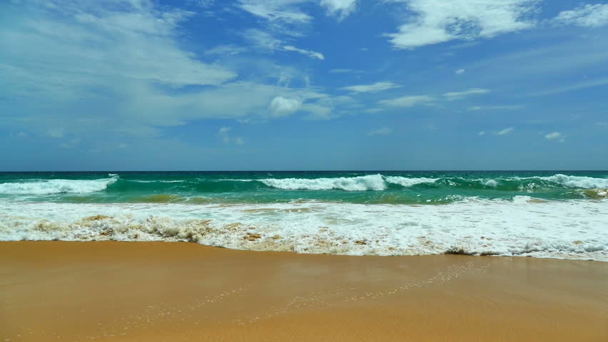 Nature with tropical sea and beach on white cloud and blue sky | Shutterstock HD Video #17702005