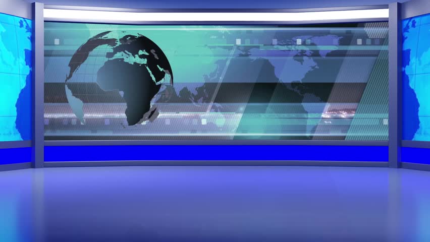 news tv studio set - virtual Stock Footage Video (100% Royalty-free