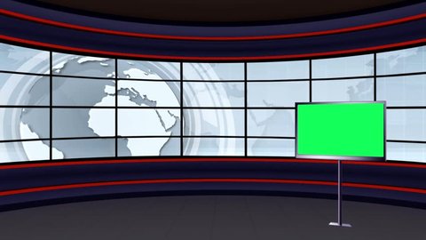 News Tv Studio Set Virtual Green Stock Footage Video (100% Royalty-free ...