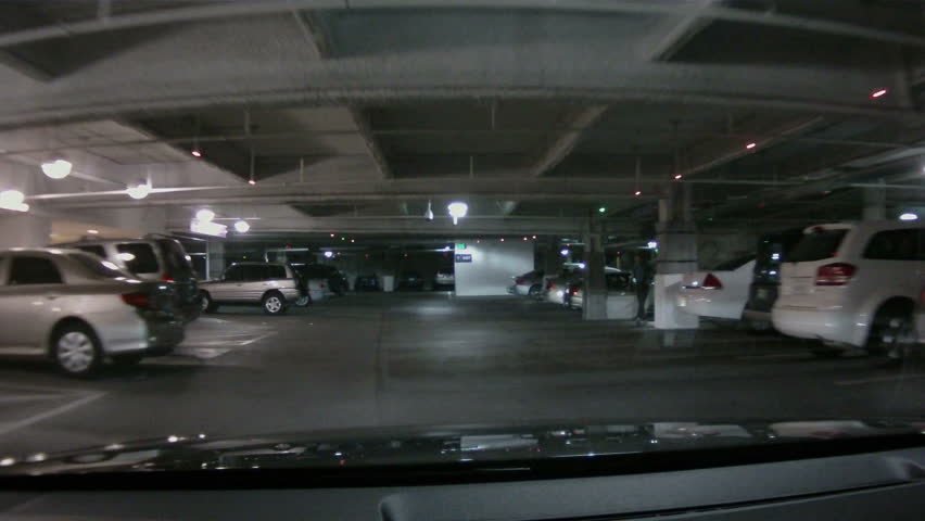 Driving Through an Underground Parking Structure