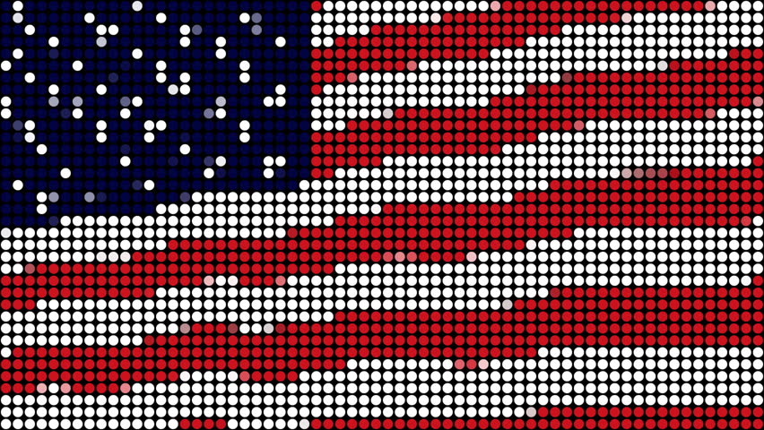 American Flag LED Dots - Royalty Free Video