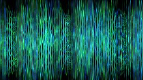 Vertical glossy blue green waves. Abstract background video. Computer generated 3D rendering