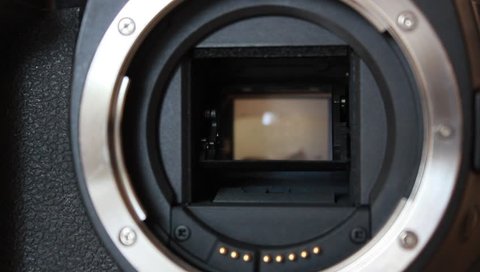 working shutter of DSLR photo camera 
