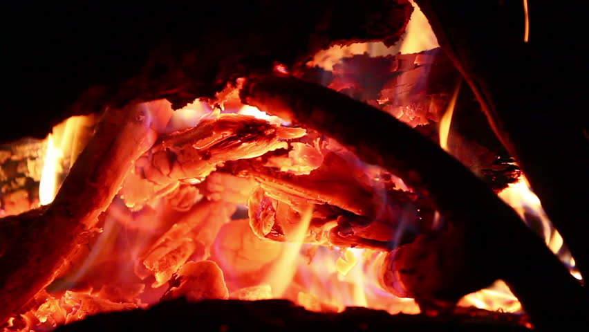 details of a wood fire