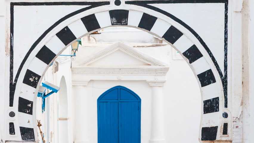 Detail of door in a town of Tunisia