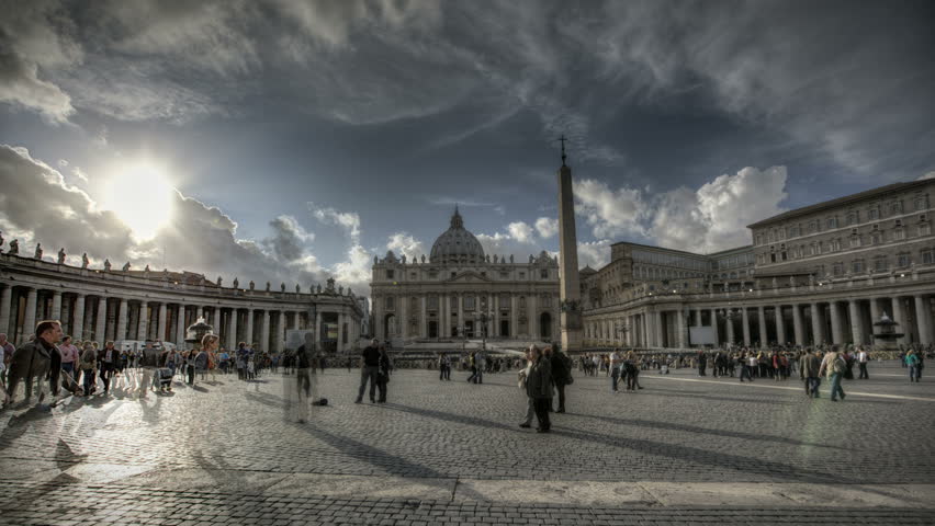 ROME, ITALY - OCTOBER 26 (Timelapse): Timelapse of St. Peter's Square at the
