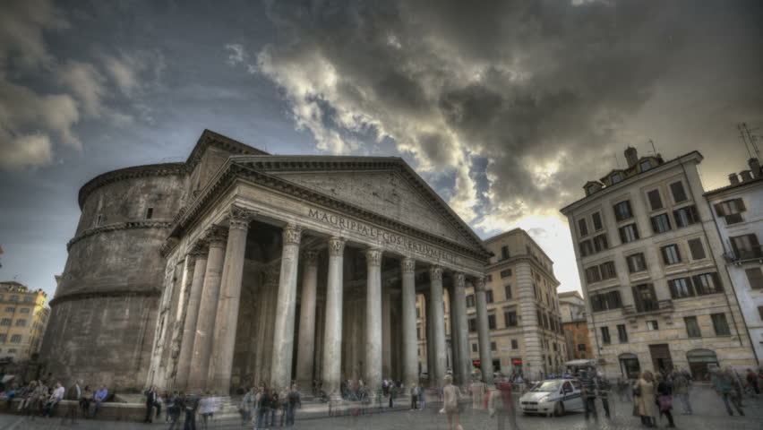 ROME, ITALY - OCTOBER 26 (Timelapse): Timelapse of Pantheon at 26th of October