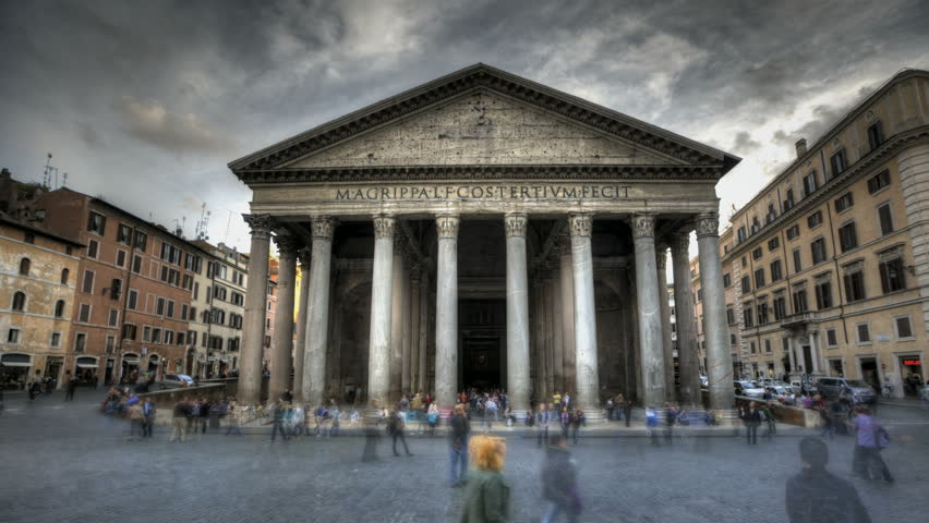 ROME, ITALY - OCTOBER 26 2011 (Timelapse): Timelapse of Pantheon at 26th of