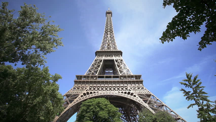 Looking up from base of Eiffel Tower