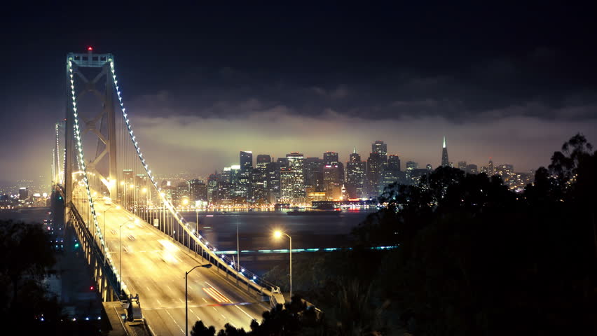 Bay Bridge At Night In Stock Footage Video 100 Royalty Free Shutterstock