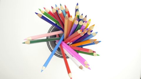 Hands Taking Color Pencils from Stock Footage Video (100% Royalty 