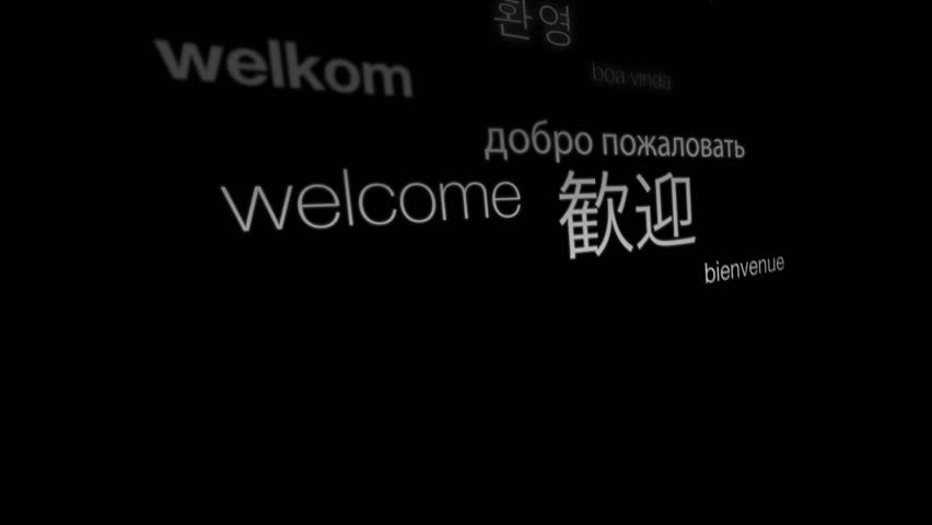 Welcome, International Languages Text Animation