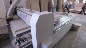 Automated CNC Wood Carving Machine operates with wood.