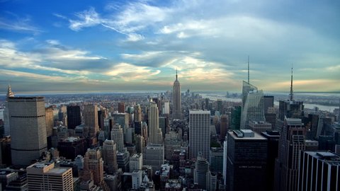 Manhattan cityscape from day to night - seamless loop - NYC timelapse 