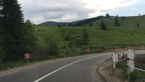 asphalt road through the Carpathians mountains in ukraine