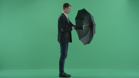 a man with umbrella