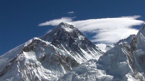 View of mount Everest from Kala Patthar. Time-lapse