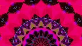 Neon kaleidoscope stage visual loop for concert, night club, music video, events, show, fashion, holiday, exhibition, LED screens and projection mapping.