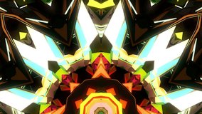 Low poly kaleidoscope stage visual loop for concert, night club, music video, events, show, fashion, holiday, exhibition, LED screens and projection mapping.