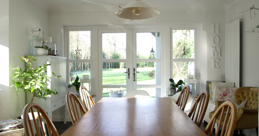 Dining Room In Contemporary Family Home