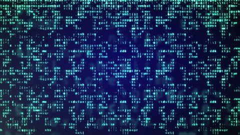 Animation of Abstract Blue Technology Background. Binary Computer Code. Programming / Coding / Hacker concept.